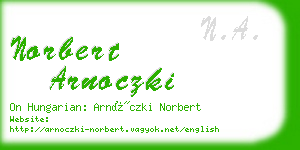 norbert arnoczki business card