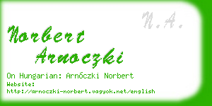 norbert arnoczki business card